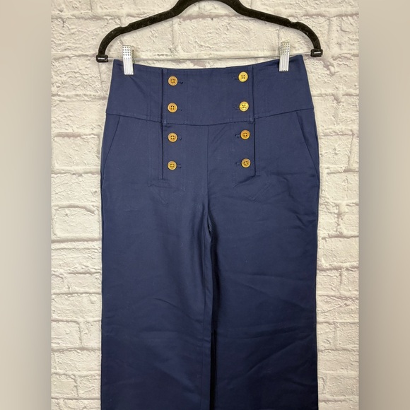 Ralph Lauren Navy Nautical Cropped Wide Leg Trousers size 4 - Picture 4 of 7